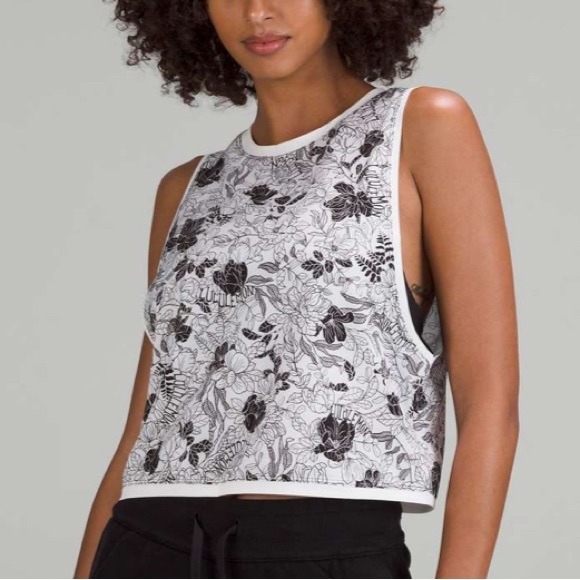 Lululemon | Muscle Love Tank Top *Shine | Sz 2 | Logo Flourish White Black | NWT - Picture 1 of 8